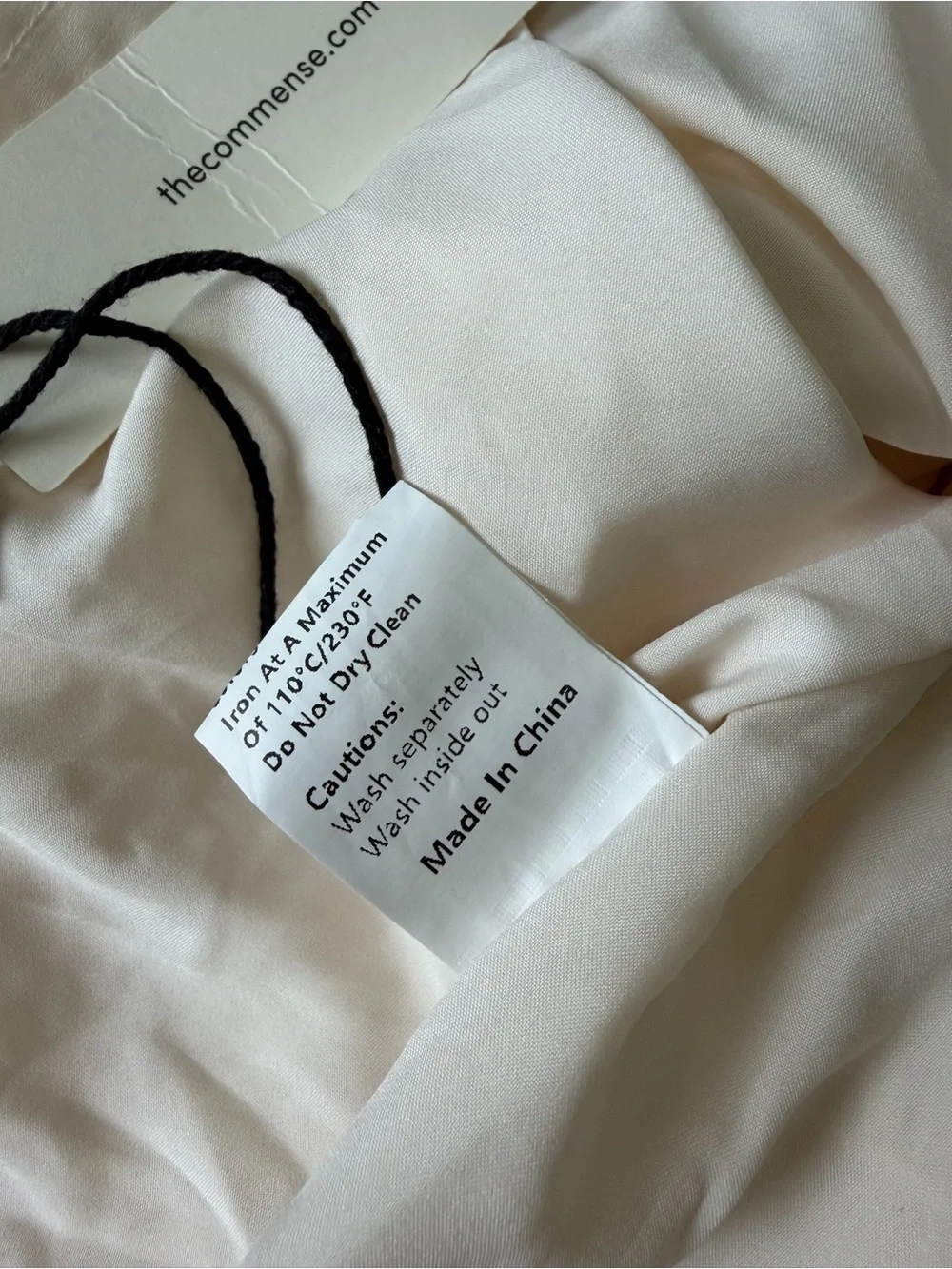 Commense Smocked Apricot Cream Tie Back Maxi Dress XS NWT